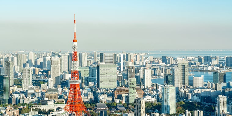 東京タワーと街並み